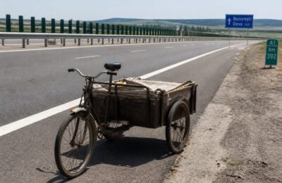 Un bărbat a mers cu tricicleta pe contrasens pe Autostrada A1 și a fost amendat cu aproape 2.000 de lei