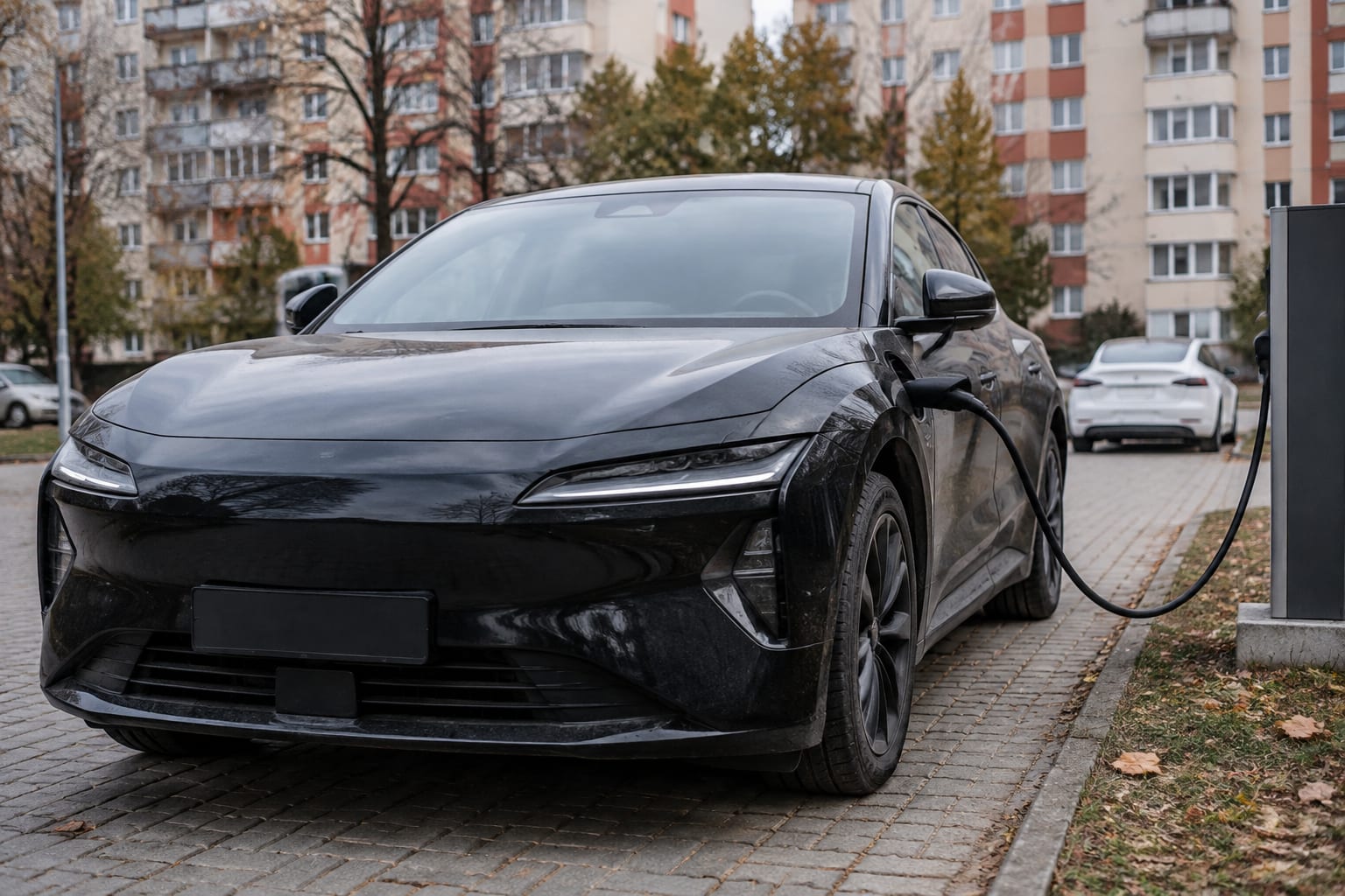 Mașină electrică BYD la stație