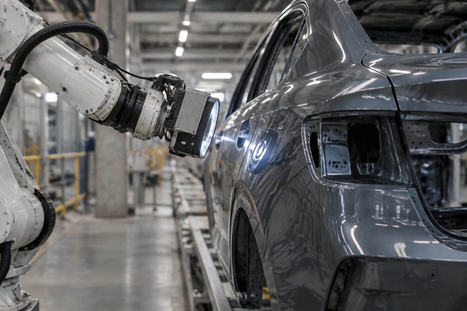 Sistem robotizat de inspecție a calității pe linia de producție auto